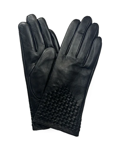 Marcus Adler Women's Woven Genuine Leather Touchscreen Glove