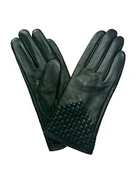 Marcus Adler Women's Woven Genuine Leather Touchscreen Glove