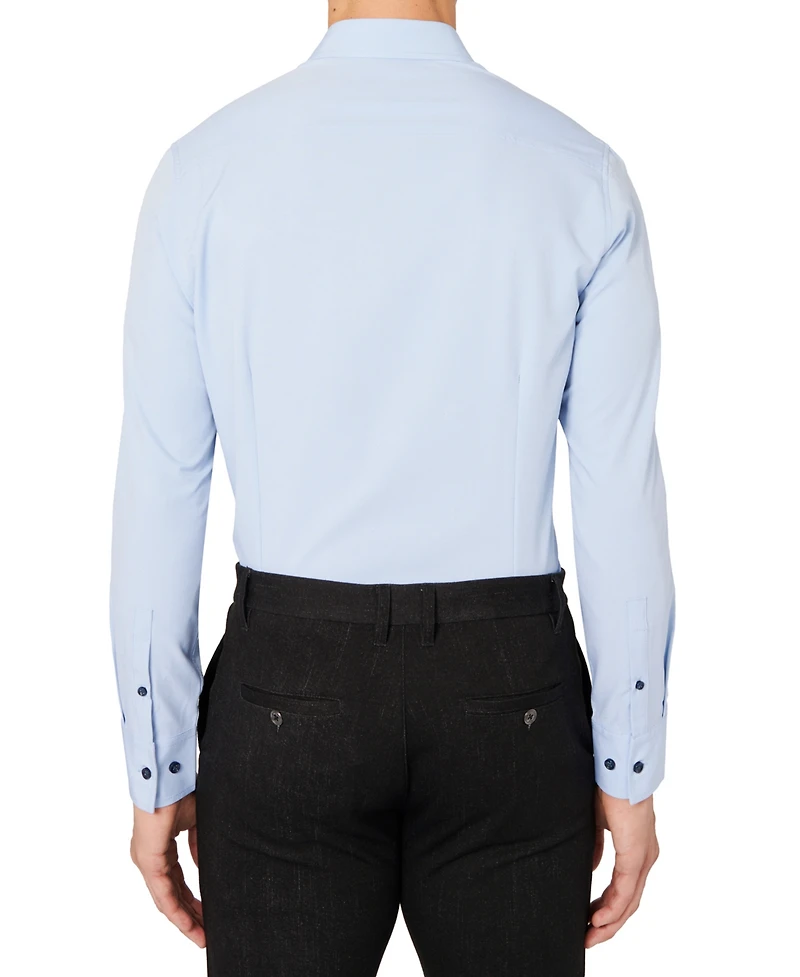 ConStruct Men's Slim-Fit Solid Performance Stretch Cooling Comfort Dress Shirt