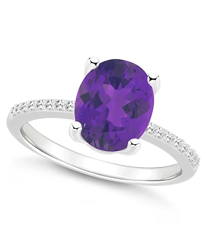 Macy's Women's Amethyst (2-1/2 ct.t.w.) and Diamond (1/10 Ring Sterling Silver