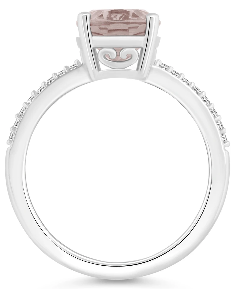 Macy's Women's Rose Quartz (2-1/2 ct.t.w.) and Diamond (1/10 Ring Sterling Silver