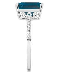 Macy's Women's London Blue Topaz (4-1/4 ct.t.w.) and Diamond (1/10 Ring Sterling Silver