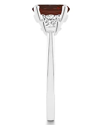 Macy's Women's Garnet (2-1/2 ct.t.w.) and White Topaz (2/3 3-Stone Ring Sterling Silver
