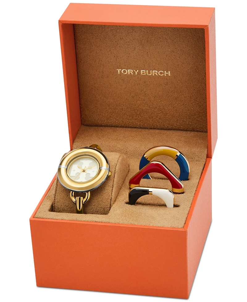 Tory Burch Women's The Miller Gold-Tone Stainless Steel Bracelet Watch 34mm Set