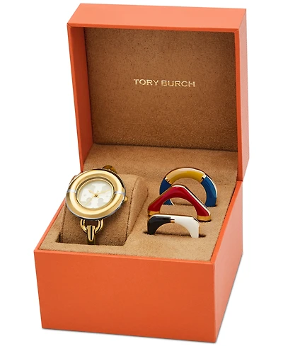 Tory Burch Women's The Miller Gold-Tone Stainless Steel Bracelet Watch 34mm Set