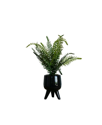 Desktop Artificial Palm in Decorative Ceramic Pot, 17"