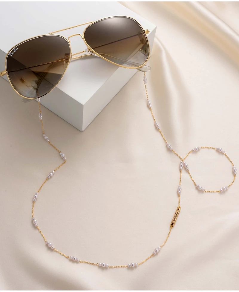 Ettika Women's 18k Gold Plated Imitation Pearl Moments Glasses Chain