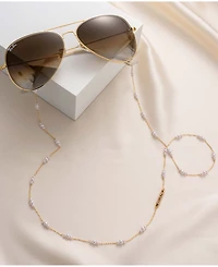 Ettika Women's 18k Gold Plated Imitation Pearl Moments Glasses Chain