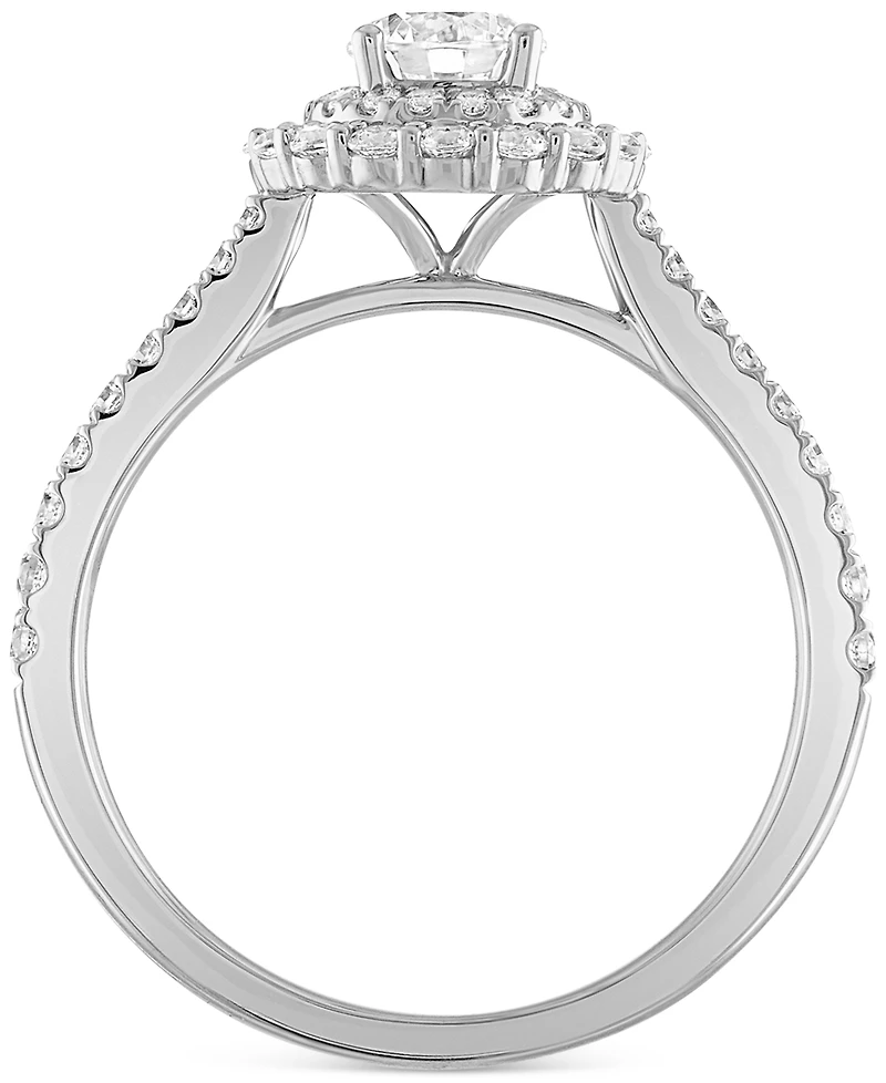 Alethea Certified Diamond Halo Engagement Ring (1 ct. t.w.) in 14k White Gold featuring diamonds with the De Beers Code of Origin, Created for Macy's