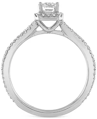 Alethea Certified Diamond Emerald-Cut Engagement Ring (7/8 ct. t.w.) in 14k White Gold featuring diamonds with the De Beers Code of Origin, Created fo