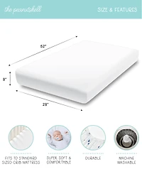 The Peanutshell Fitted Crib Sheets for Baby Boy or Baby Girl, 4 Pack Set, Blue Dino