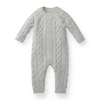 Hope & Henry Baby Boys Organic Cable Knit Sweater Romper