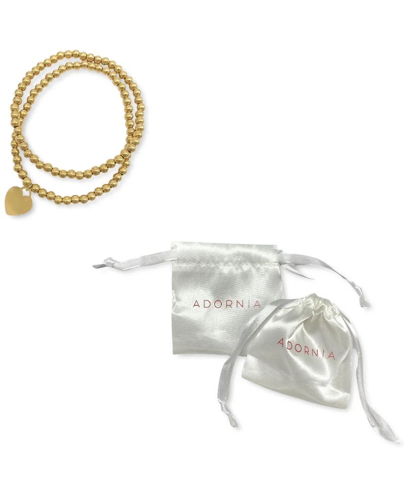 Adornia Heart Ball Bracelet Set
