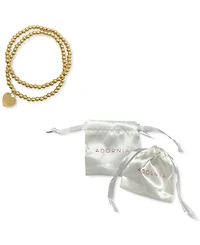 Adornia Heart Ball Bracelet Set