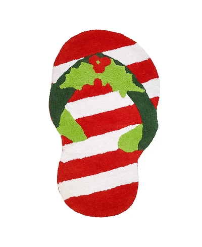 Avanti Flamingo Jingle Holiday Cotton Bath Rug, 20" x 34"