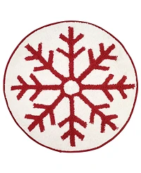 Avanti Sparkle Snowflakes Holiday Bath Rug, 29" Round