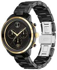 Movado Women's Bold Verso Swiss Quartz Black Ceramic Bracelet Watch 39mm
