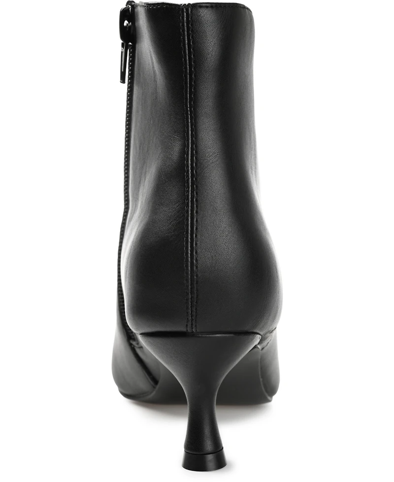 Journee Collection Women's Kelssa Square Toe Kitten Heel Dress Booties