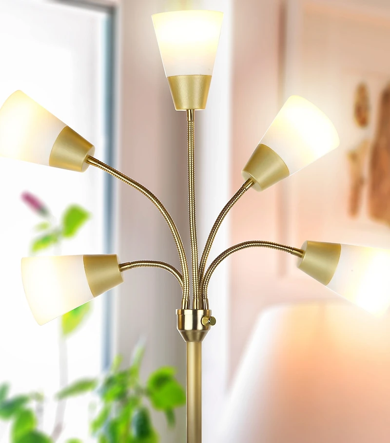 Medusa Modern 78" Led 5-Light Floor Lamp with Interchangeable Shades