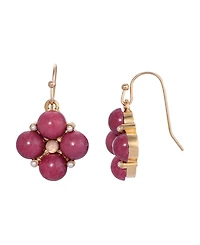 2028 Pink Maroon Howlite Drop Earrings