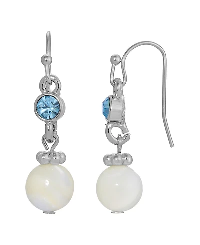 2028 Mother of Imitation Pearl Drop Earrings