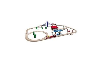 Simba Toys Eichhorn Large Wooden Train Play Set, 58 Piece