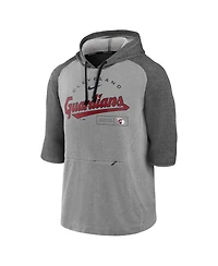 Men's Nike Heathered Charcoal, Heathered Gray Cleveland Guardians Team Modern Arch 3/4 Sleeve Pullover Hoodie