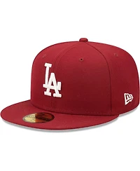 Men's New Era Cardinal Los Angeles Dodgers 2020 World Series Air Force Blue Undervisor 59FIFTY Fitted Hat