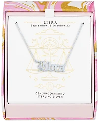 Diamond Accent Zodiac Name 18" Pendant Necklace in Sterling Silver or 14k Gold-Plated Sterling Silver
