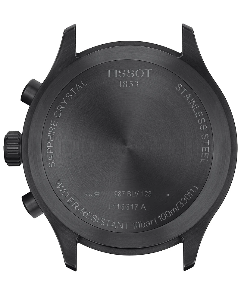 Tissot Men's Swiss Chronograph Xl Beige Leather Strap Watch 45mm