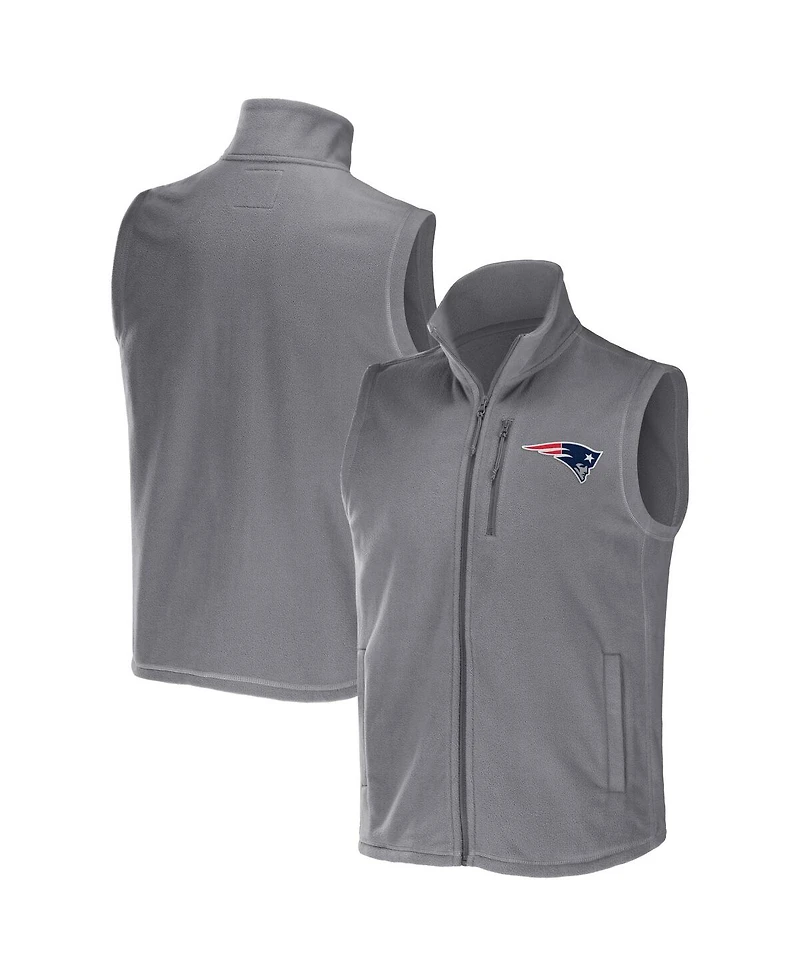 Men's Nfl x Darius Rucker Collection by Fanatics Gray New England Patriots Polar Fleece Full-Zip Vest