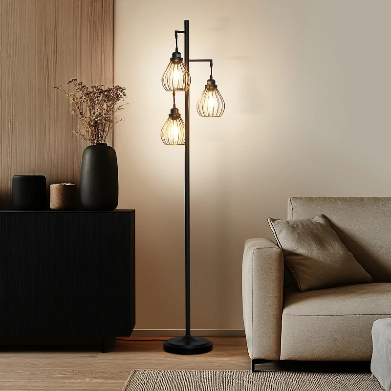 Teardrop 68" Led Floor Lamp with 3 Metal Shades