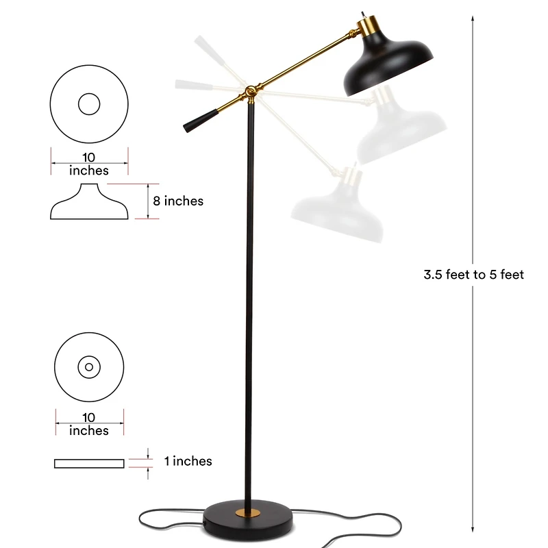 Wyatt 60" Led Floor Lamp with Adjustable Head