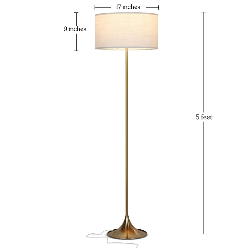 Quinn 60" Led Floor Lamp with Fabric Drum Shade