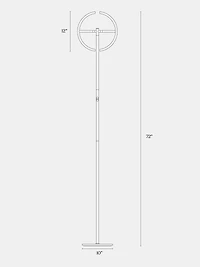 Halo Split 72" Led Torchiere Floor Lamp with Adjustable Head