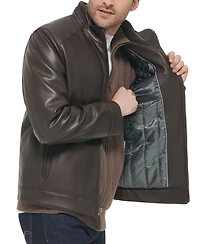Cole Haan Men's Faux-Leather Motto Jacket