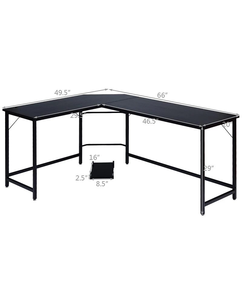 L-Shaped Computer Desk Corner Workstation Study Gaming Table
