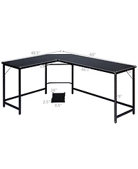 L-Shaped Computer Desk Corner Workstation Study Gaming Table