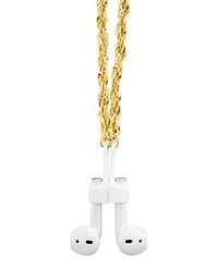 Steve Madden Women's Gold-Tone Alloy Metal Chain designed for Apple AirPods and AirPods Pro
