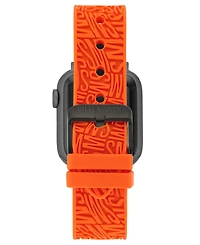Steve Madden Women's Orange Silicone Debossed Swirl Logo Band designed for Apple Watch 42mm (Series 1-3 only) & 44/45/46/49mm (Ultra & Ultra 2)