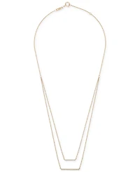 Wrapped Diamond Double Bar Layered Necklace (1/6 ct. t.w.) 10k White or Yellow Gold, 17" + 1" extender, Created for Macy's