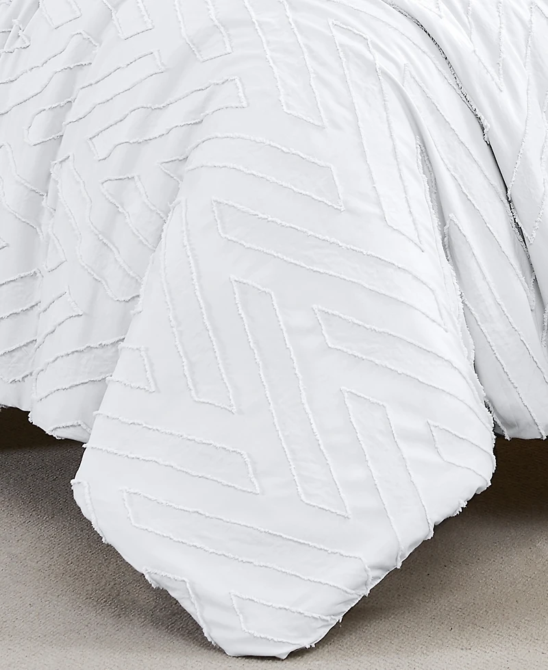 Southshore Fine Linens Chevron Clipped Jacquard 3-Pc. Comforter Set, King