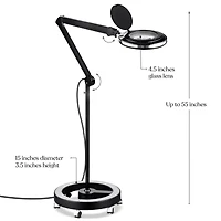 Brightech Lightview Pro 55 in. Led Rolling Floor Lamp (2.25X) with 3-Way Dimming