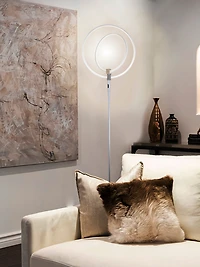 Eclipse 79" Led Torchiere Floor Lamp with Adjustable Rings