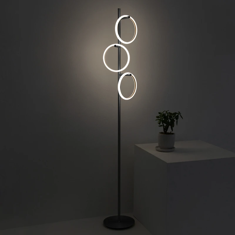 Saturn 66" Led Tree Floor Lamp with 3 Removeable Light Rings