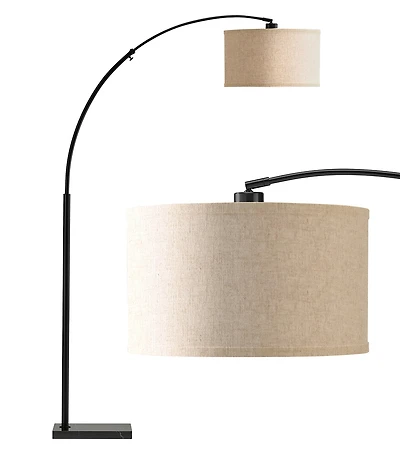 Logan Contemporary Arc Led Floor Lamp with Marble Base (76")