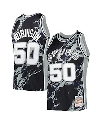 Men's Mitchell & Ness David Robinson Black San Antonio Spurs 1998-99 Hardwood Classics Marble Swingman Jersey