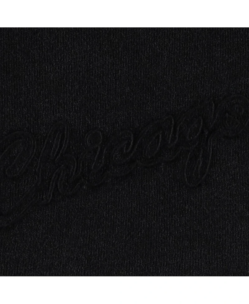 Men's Mitchell & Ness Black Chicago Bulls French Terry Tonal Fleece Shorts