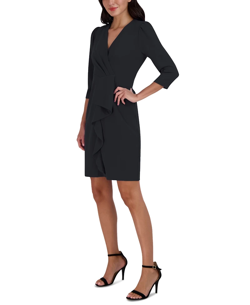 julia jordan Women's Pleated Ruffled-Front Sheath Dress