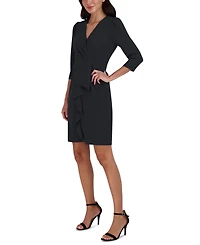 julia jordan Women's Pleated Ruffled-Front Sheath Dress